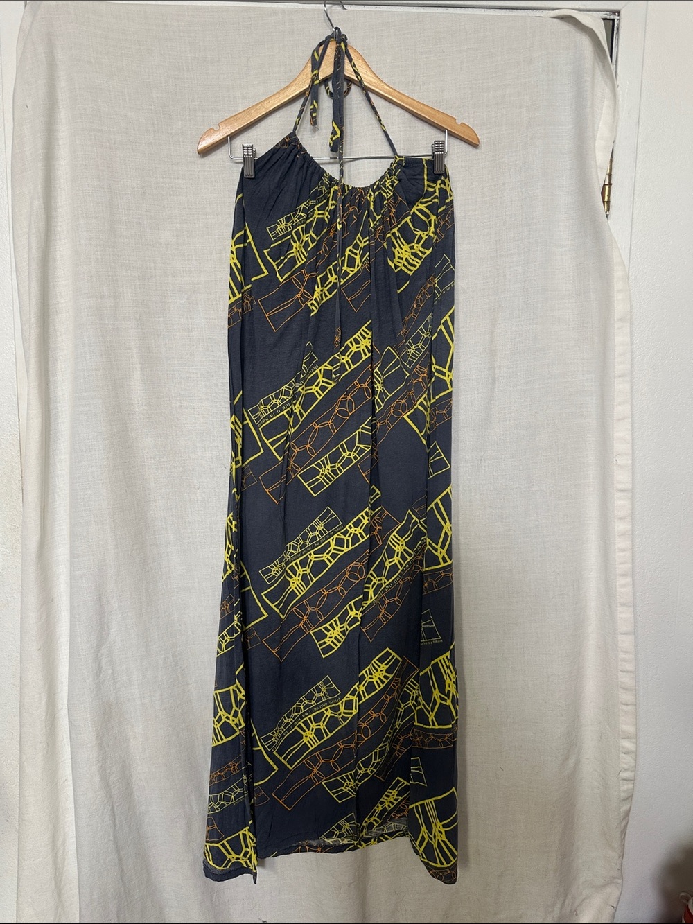 Kealopiko Halter Maxi Dress in a Greyish Blue Color size 2XL